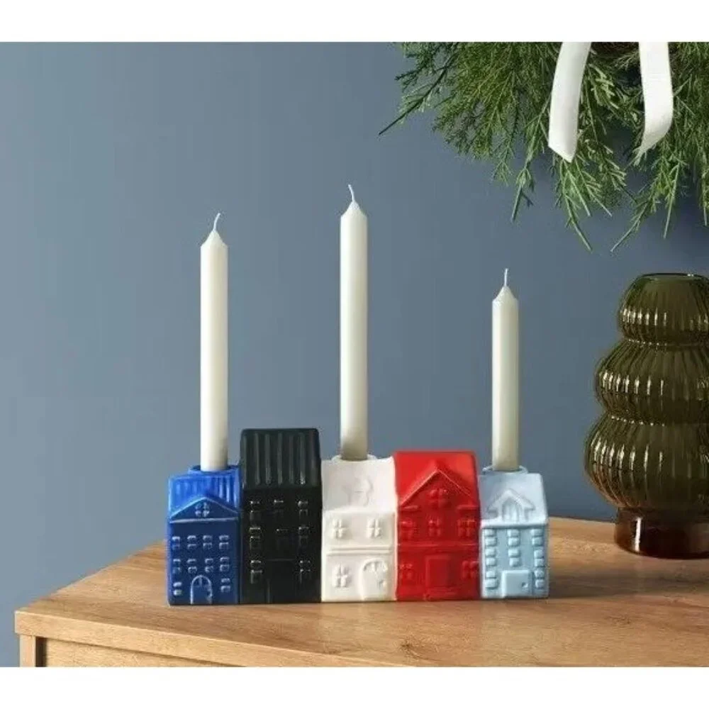 Target Winter Village Taper Candle Holder Room Essentials™ Colorful Houses Decor